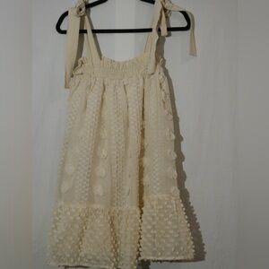 Vici Prairy Winds Textured Cream Dress